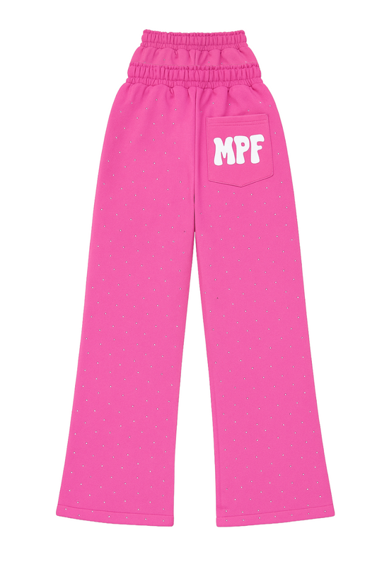 RHINESTONE DOUBLE-LAYER SWEATPANTS