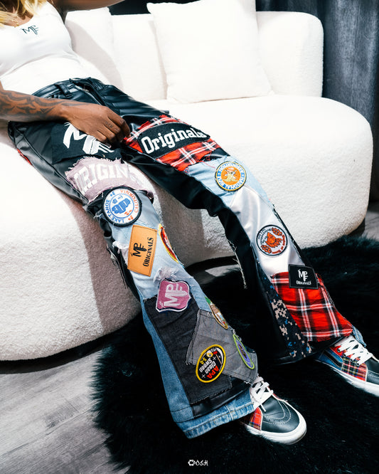 PATCHWORK LEATHER PANT