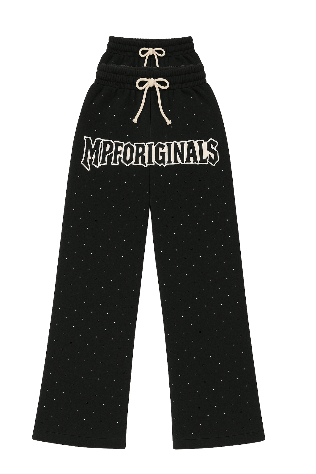 RHINESTONE DOUBLE-LAYER SWEATPANTS