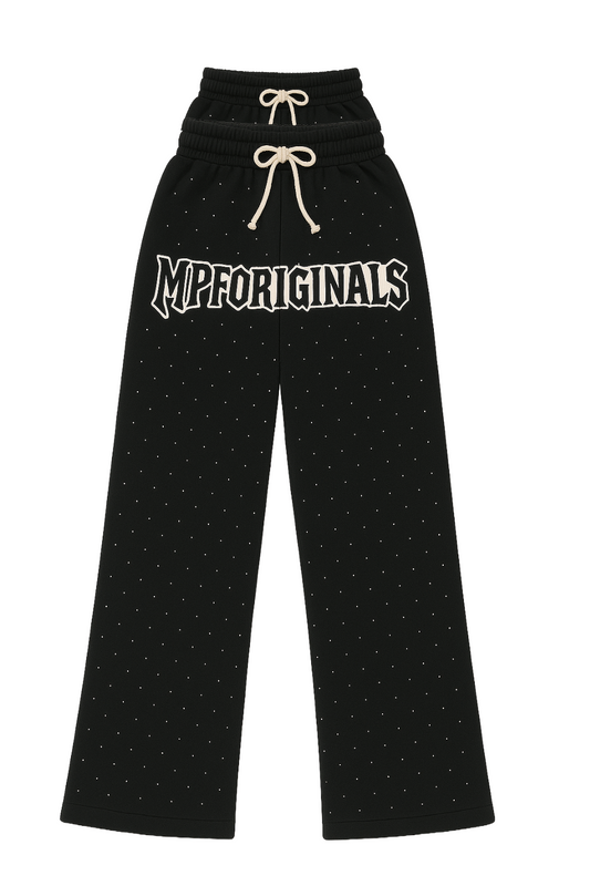 RHINESTONE DOUBLE-LAYER SWEATPANTS