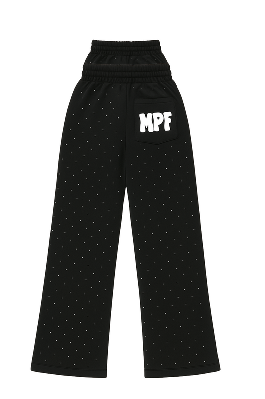 RHINESTONE DOUBLE-LAYER SWEATPANTS