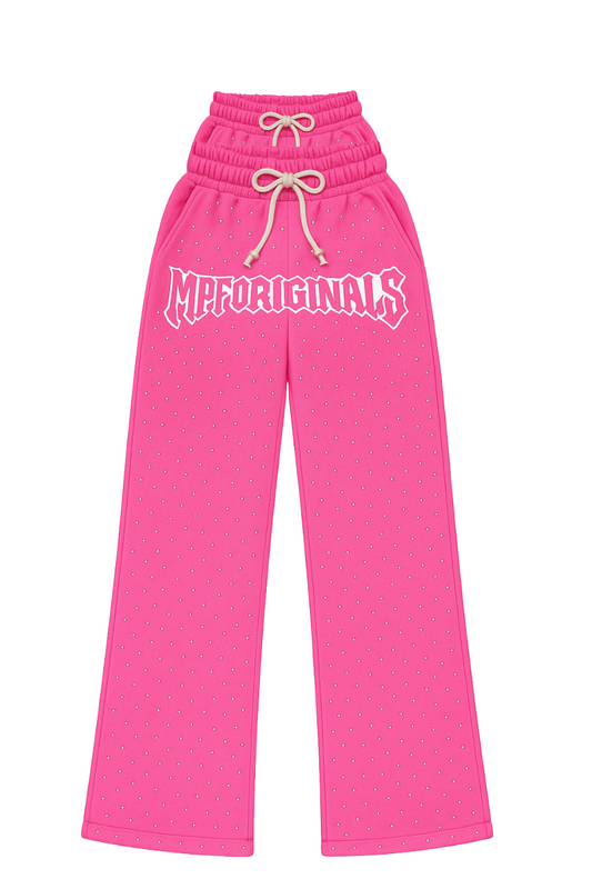 RHINESTONE DOUBLE-LAYER SWEATPANTS